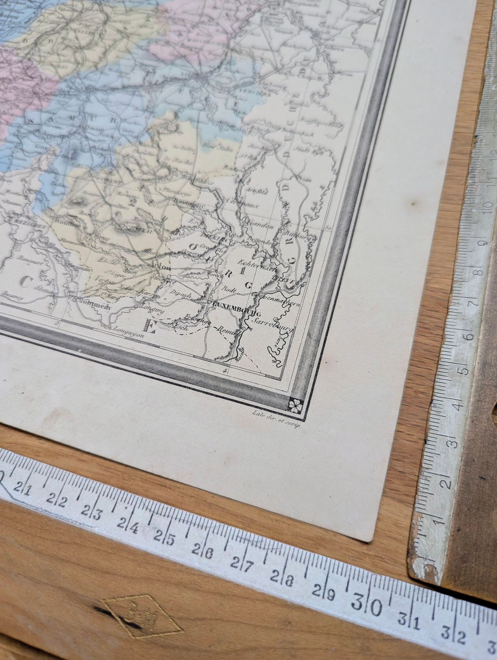A Bélgica, mapa antigo, impresso em 1852. Autêntico. – photo 11